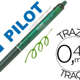 Bolígrafo Pilot Frixion Clicker borrable tinta verde